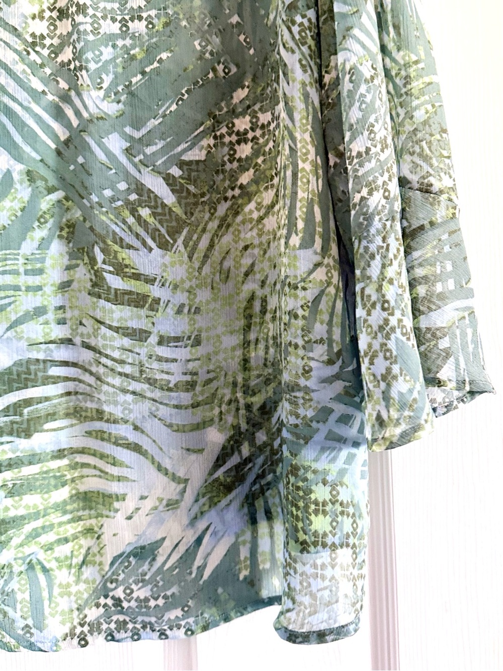 hearts of palm Green Palm-Print Tunic Top 2X - Picture 5 of 8